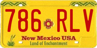 NM license plate 786RLV