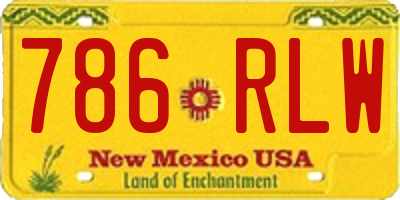 NM license plate 786RLW