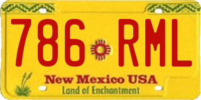 NM license plate 786RML