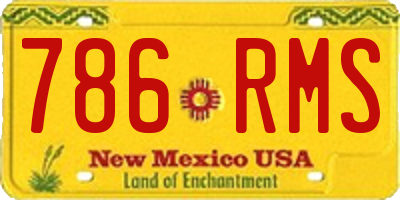 NM license plate 786RMS