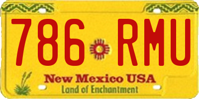 NM license plate 786RMU