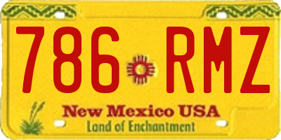 NM license plate 786RMZ
