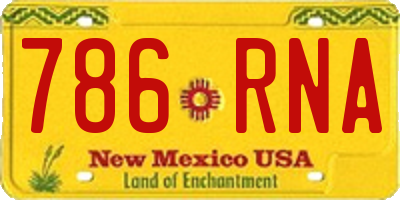 NM license plate 786RNA