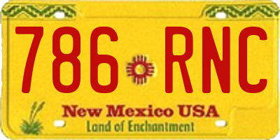 NM license plate 786RNC