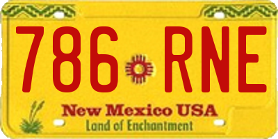 NM license plate 786RNE