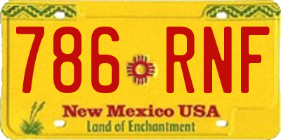 NM license plate 786RNF