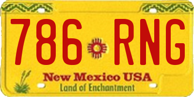 NM license plate 786RNG