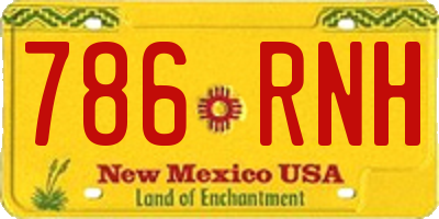 NM license plate 786RNH