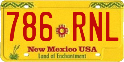 NM license plate 786RNL