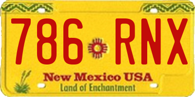 NM license plate 786RNX
