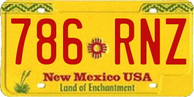 NM license plate 786RNZ