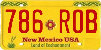 NM license plate 786ROB