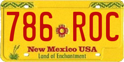 NM license plate 786ROC