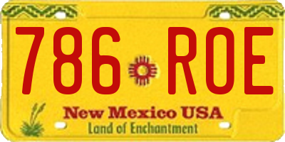 NM license plate 786ROE