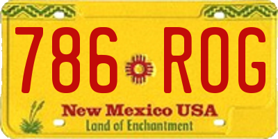 NM license plate 786ROG