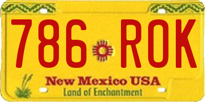 NM license plate 786ROK