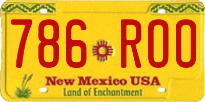 NM license plate 786ROO
