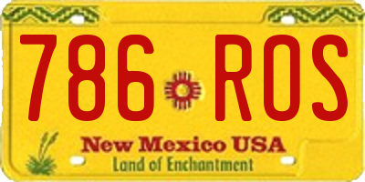 NM license plate 786ROS