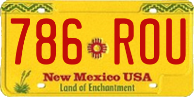 NM license plate 786ROU