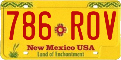 NM license plate 786ROV