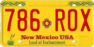NM license plate 786ROX
