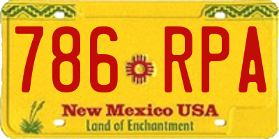 NM license plate 786RPA