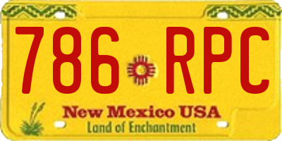 NM license plate 786RPC