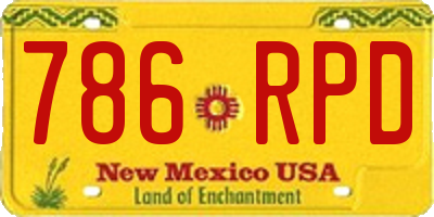 NM license plate 786RPD