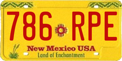 NM license plate 786RPE