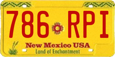 NM license plate 786RPI