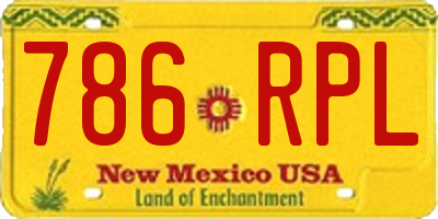 NM license plate 786RPL