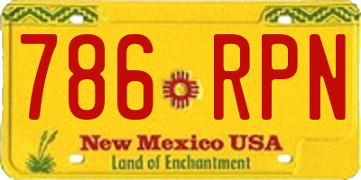 NM license plate 786RPN