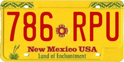 NM license plate 786RPU
