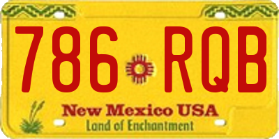 NM license plate 786RQB