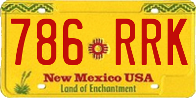 NM license plate 786RRK