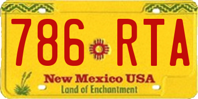 NM license plate 786RTA