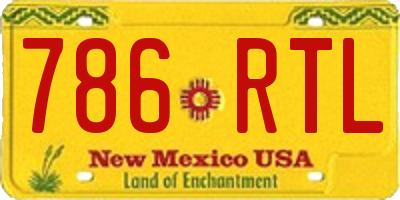 NM license plate 786RTL