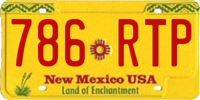 NM license plate 786RTP