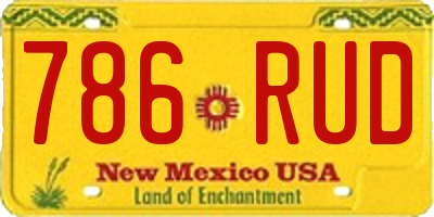 NM license plate 786RUD