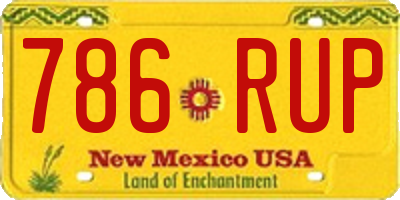 NM license plate 786RUP