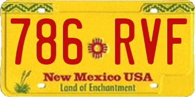 NM license plate 786RVF