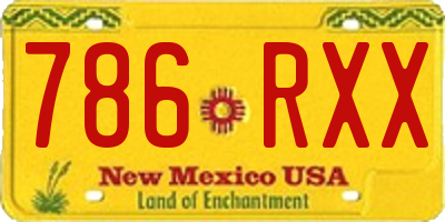 NM license plate 786RXX