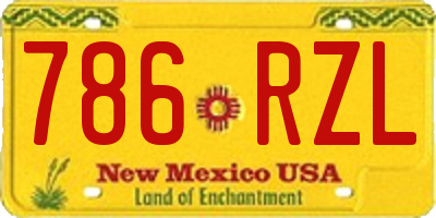 NM license plate 786RZL