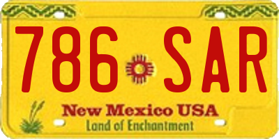 NM license plate 786SAR