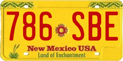 NM license plate 786SBE