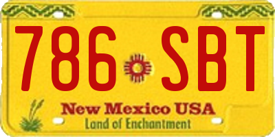 NM license plate 786SBT