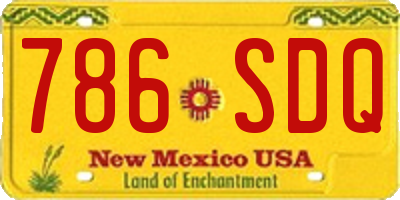 NM license plate 786SDQ