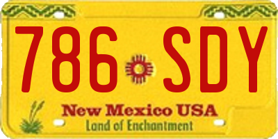 NM license plate 786SDY
