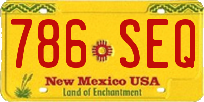NM license plate 786SEQ