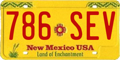 NM license plate 786SEV